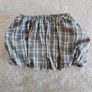 Pretty Little Thing Blue Check Puffball Mini Skirt Juniors Sz 2 NWT Y2K 90s Vibe